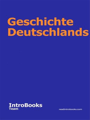 cover image of Geschichte Deutschlands